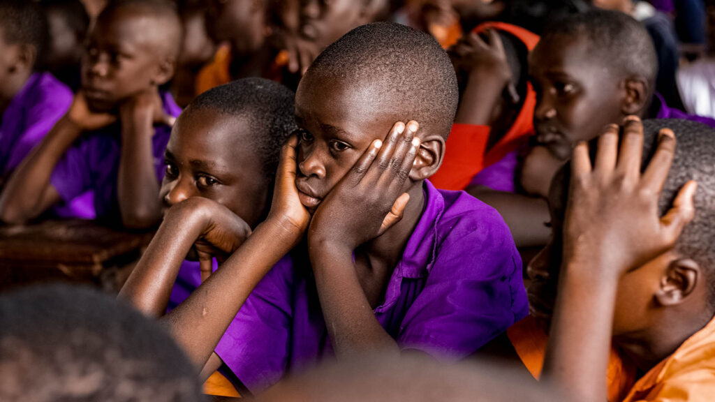 Child in a Classroom in Uganda at Fountain of hope school